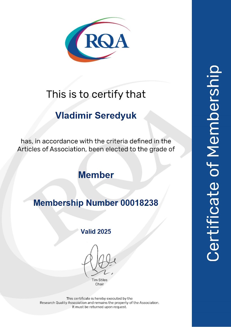 RQA member certificate